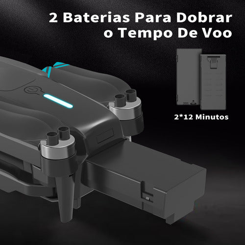 Drone Gps 4k Hd Câmera Motor Sem Escova 2 Baterias H18
