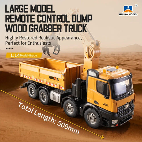 Caminhão Munck Basculante | Huina 1575 :1/14 Controle Remoto