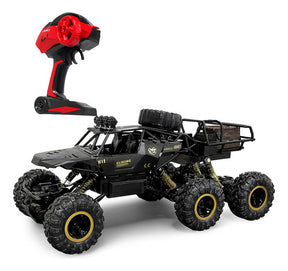 Carro De Controle Remoto 4x4 Off Road Grande 6 Rodas Luz Led