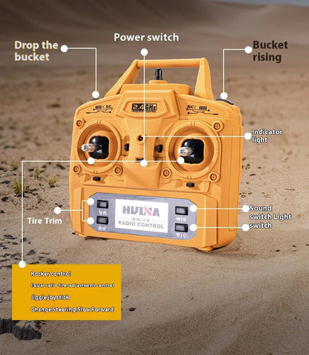 Caminhão Bitruck Basculante Huina 1536 Controle Remoto 1:14