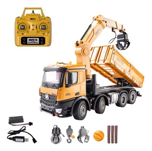 Kit Escavadeira Huina 1593 E Caminhão Huina 1538 Escala 1:14
