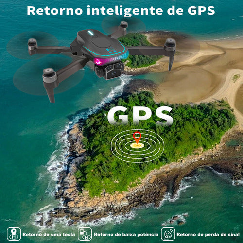 Drone Gps 4k Hd Câmera Motor Sem Escova 2 Baterias H18