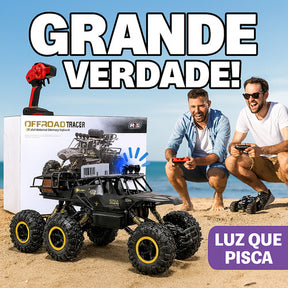 Carro De Controle Remoto 4x4 Off Road Grande 6 Rodas Luz Led