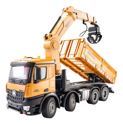 Caminhão Munck Basculante | Huina 1575 :1/14 Controle Remoto