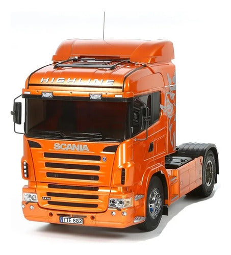Automodelo Caminhão Tamiya 1/14 Scania R470 Highline Laranja