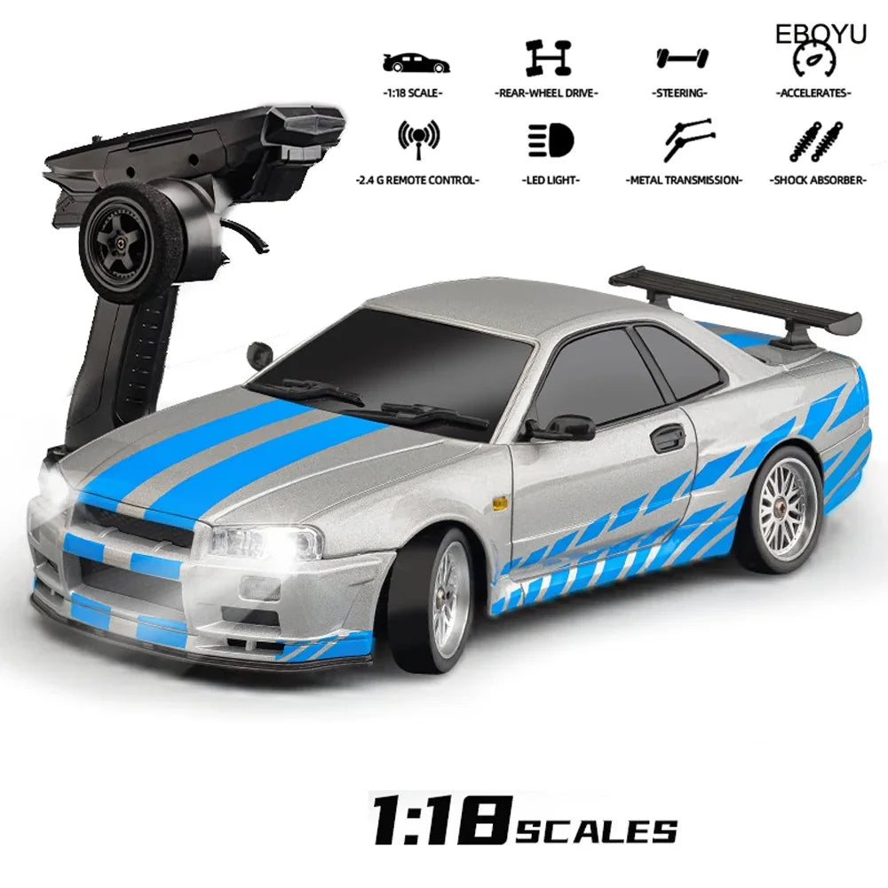 LDRC LD1899 RC modelo Drift Car 2,4G RWD con giroscopio en carretera cuerpo de aleación Shell coche de carreras juguetes para niños adultos regalo