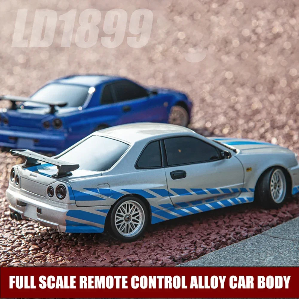 LDRC LD1899 RC modelo Drift Car 2,4G RWD con giroscopio en carretera cuerpo de aleación Shell coche de carreras juguetes para niños adultos regalo