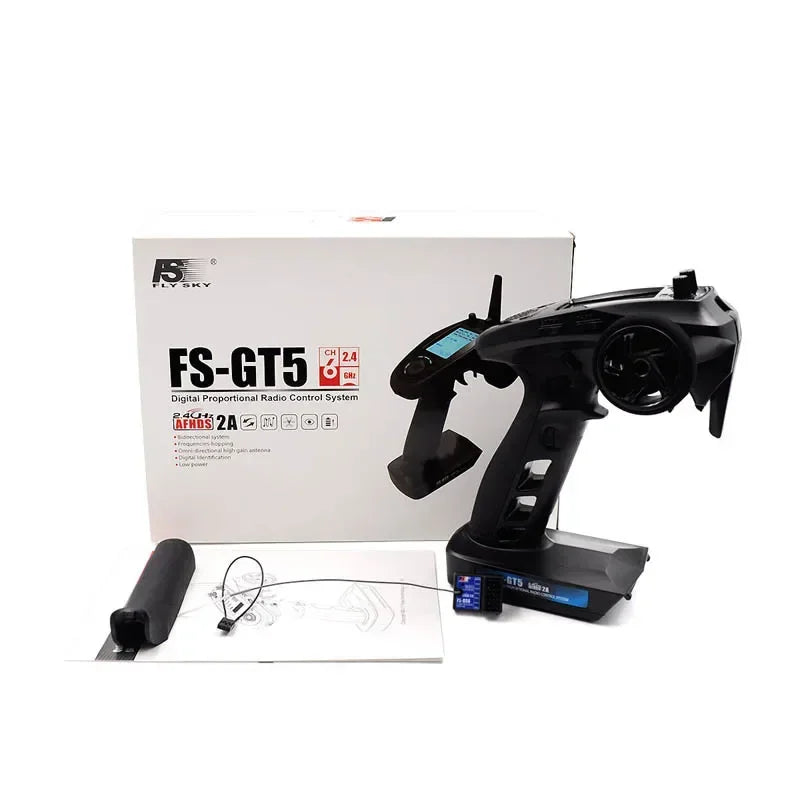 FLYSKY FS-GT5 GT5 2.4G 6CH AFHDS 2A Remote Controller with FS-BS6 6CH Receiver