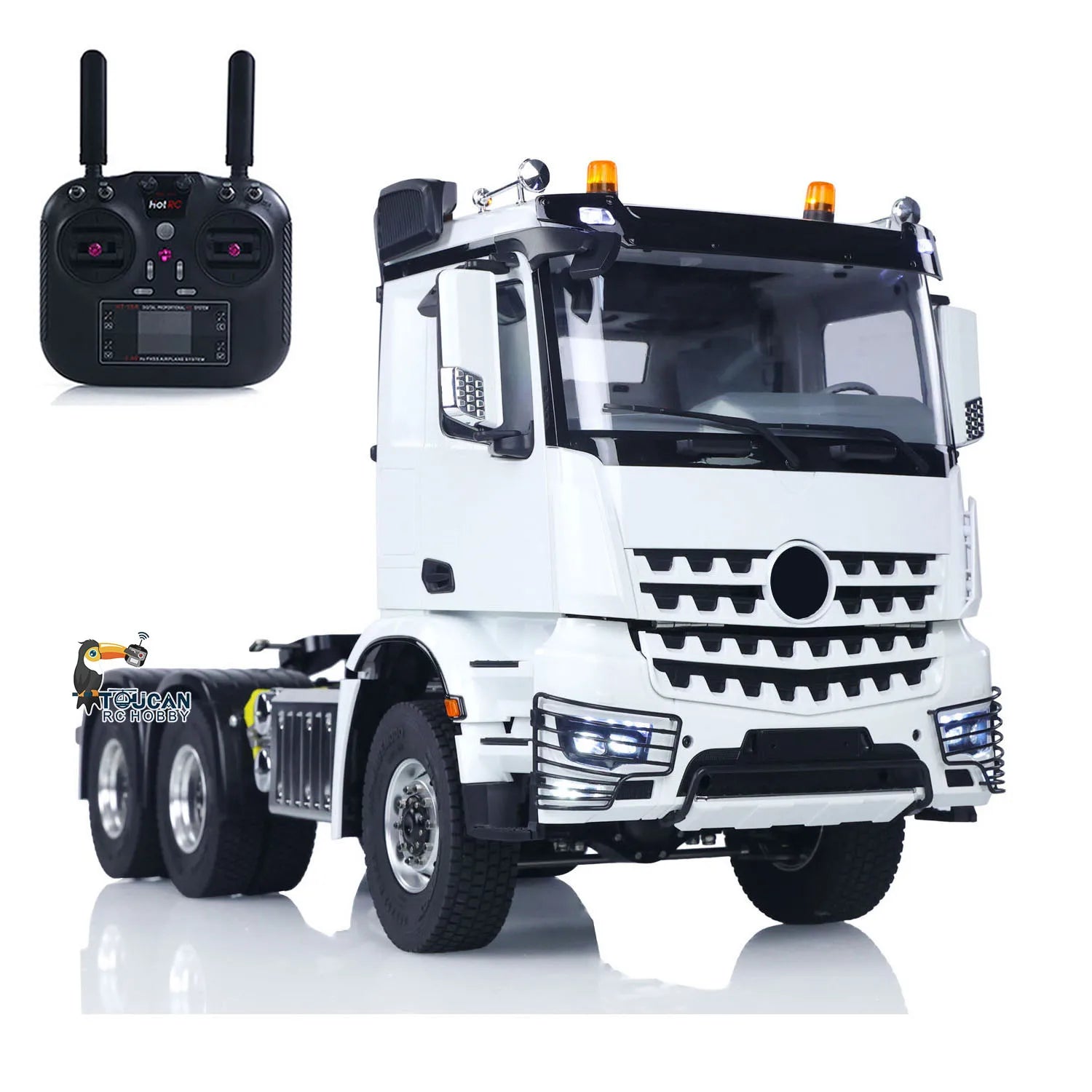 1/14 Remote Control Tractor Truck 3363 RC Lorry Car Model NO Lock Differential Axle 2Speed HotRC Radio Brush Motor ESC Light