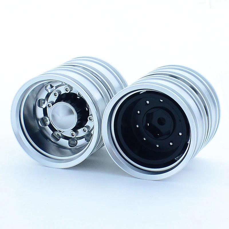 2pcs Metal Upgrade Rear Wheel Hub Rim for 1/14 Tamiya RC Truck SCANIA 770S R620 VOLVO Arocs MAN TGX LESU Car Accessories