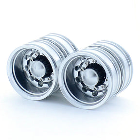 2pcs Metal Upgrade Rear Wheel Hub Rim for 1/14 Tamiya RC Truck SCANIA 770S R620 VOLVO Arocs MAN TGX LESU Car Accessories