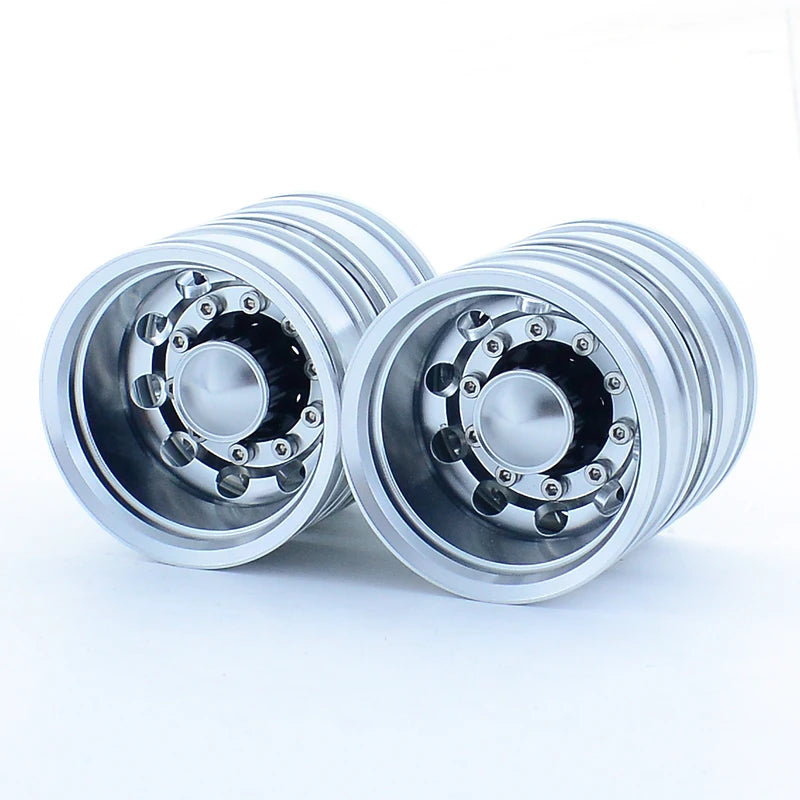 2pcs Metal Upgrade Rear Wheel Hub Rim for 1/14 Tamiya RC Truck SCANIA 770S R620 VOLVO Arocs MAN TGX LESU Car Accessories