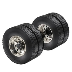 1/14 TAMIYA RC Truck Universal Metal Wheel Rim & Tire Set, Upgrade Parts for Model Cars