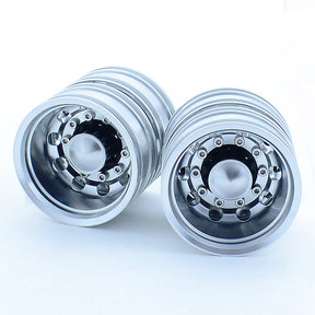 2pcs Metal Upgrade Rear Wheel Hub Rim for 1/14 Tamiya RC Truck SCANIA 770S R620 VOLVO Arocs MAN TGX LESU Car Accessories