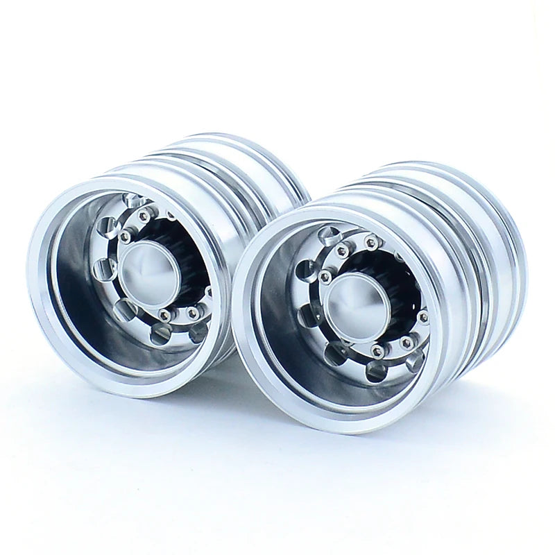 2pcs Metal Upgrade Rear Wheel Hub Rim for 1/14 Tamiya RC Truck SCANIA 770S R620 VOLVO Arocs MAN TGX LESU Car Accessories
