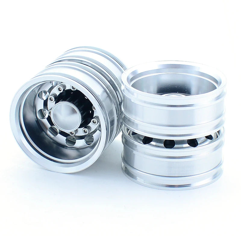 2pcs Metal Upgrade Rear Wheel Hub Rim for 1/14 Tamiya RC Truck SCANIA 770S R620 VOLVO Arocs MAN TGX LESU Car Accessories