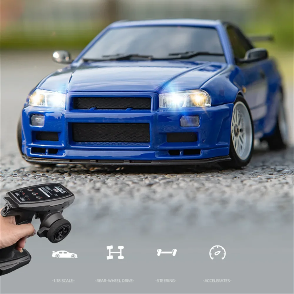 LDRC LD1899 RC modelo Drift Car 2,4G RWD con giroscopio en carretera cuerpo de aleación Shell coche de carreras juguetes para niños adultos regalo